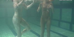 Russian Lesbian Girls Swimming In The Pool
