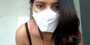 Indian model parampara showing tits in her office bathroom