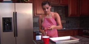 Alexa Loren in the kitchen