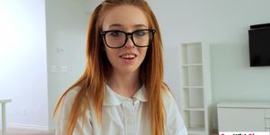 Sesxy stepsis nerd wanted to be a bad girl and she asked stepbro for a cock (Madi Collins)