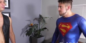 MANLY FETISH - Superman jerking cock while pumped in erotic couple