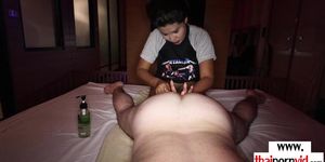 Amateur Thai massage teen Fon fucked gently by her client after a handjob