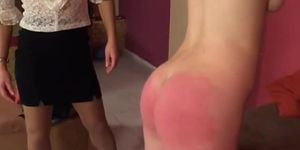 Cheated  Hot blondie spanked by strict Lezdom
