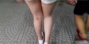 candid teen in shorts