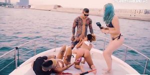 Forbondage - Skinny Latina Teen Scarlett D Has Fun Bondage Sex On A Yacht Full Of Kinky Pervert Crew
