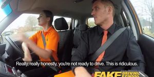 Fake Driving School Backseat blowjobs and deep creampie for super sexy minx
