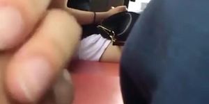 Bus dickflash caught Asian girl