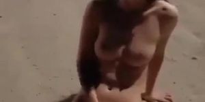 Asian girl Masturbating at Roadside