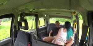 FAKEHUB - Busty inked cabbie giving head before pussy and anal fucked