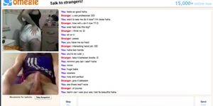 teen with perfect boobs watches me cum on omegle