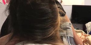 Close-up POV Clip Of A Cute Brunette Sucking Nicely