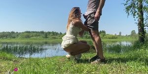 Passionate Sex of a Teen Amateur Couple by a Summer Lake Outdoor (Sex Teen)