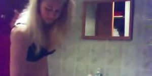 2 girls caught in on hidden cam in bathroom
