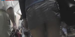 Plump upskirt  butt demonstrated by exciting blonde