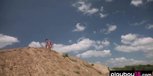 Big boobed badass babe Dani Mathers and her nude GFs enjoyed the moto cross (Amber Sym, Megan Curry)