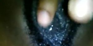 fingering hairy wet pussy close up