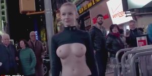 Boobs Out In The Street Full Of People