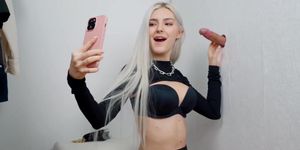 Teen Slut got a Huge Cumshot on her Face through the Glory Hole (Eva Elfie)