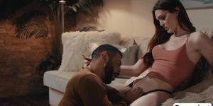 Fat stepdad gets bareback fucked by shemale stepdaughter