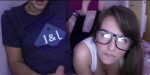 Teenie With Glasses Enjoys Sucking