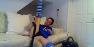 Amateur gf toying with a vacuum cleaner