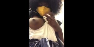 Ebony quick flash in public