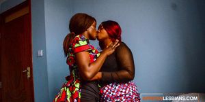 AFRICAN LESBIANS - Nigerian lesbian hot secret makeout affair makes their pussy clap