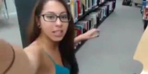 Girl Masturbating in the Library (1)