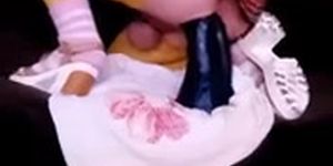 Sissy fisting double hands dildo