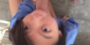 asian sucking and fucking in public stairs