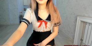 Korean girl cosplay naughty schoolgirl