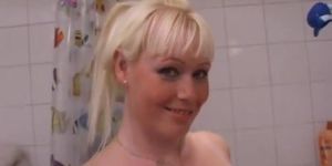 Busty Amateur Blonde In Shower