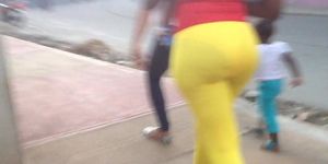 Candid transparent yellow leggins