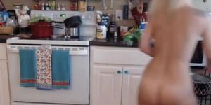 Amazing Milf Blonde Cooks Nude In Her Kitchen