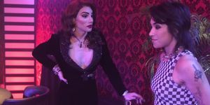 Singer Brooklyn Gray got fucked on stage by tranny Ariel Demure (Amber Hardin)