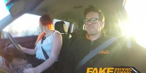 Fake Driving School Sexy redhead lusts after instructors big dick (Ryan Ryder)