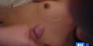 Pretty Asian Gets Her Tits Cummed On