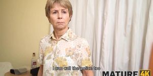 MATURE4K&period; Reminding good old times she was slut maid gets banged again