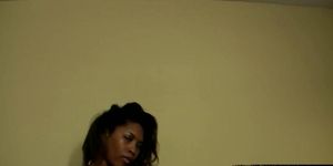 Big ass ebony tranny plays with monster dick and cumshots