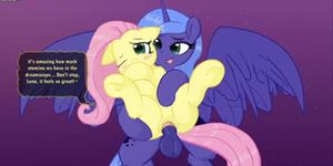 mlp fluttershy and luna futa