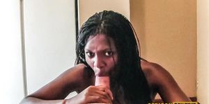 AFRICAN SEX TRIP - Surprise  Ebony whore has cum to swallow after sucking my cock