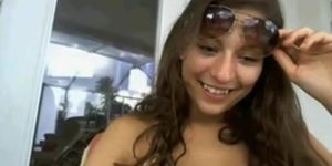 Girl showing tits outdoor by the pool