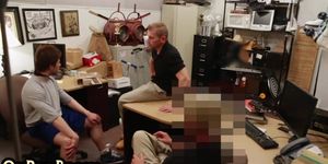 Gay pawn 3some assfucked in the office of shop owners