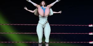Fat ugly woman vs Slender hottie wrestler