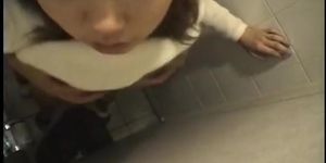 Slutty Asian slut is doggy style fucked in the toilet