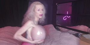 huge fake monster boobs oiled for good (Juliette Stray)