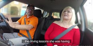 Huge boobs granny bangs driving instructor