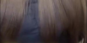 Pee on a girls hair in public on an escalator