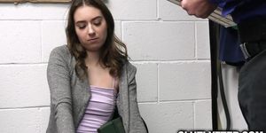 Nicole compromise with officer Jack who caught her in camera stealing (Nicole Auclair)