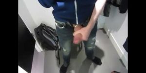 Jerking and cumming in dressing room